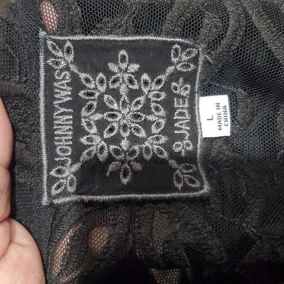 Johnny Was Jade Astrid black lace style mesh top excellent condition - Picture 6 of 8